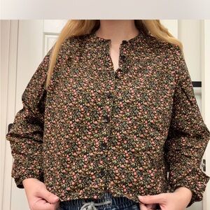 Nation Floral Button-Up Blouse